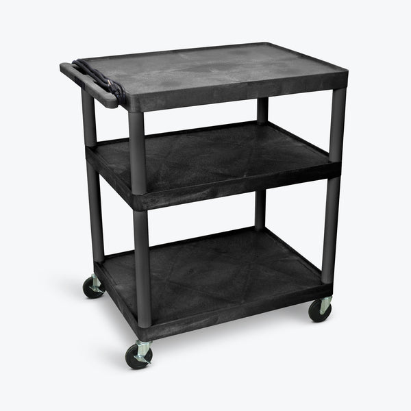 Luxor 40"H Endura 3-Shelf Presentation Cart 32"W x 24"D x 40.25"H (Black) - LP40E-B