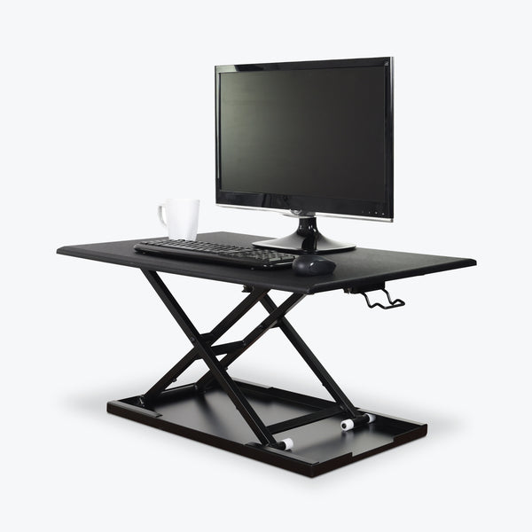 Luxor Pneumatic Adjustable Desktop 31.5"W x 22.25"D x 2.75" to 15.75"H (Black) - CVTR32-BK