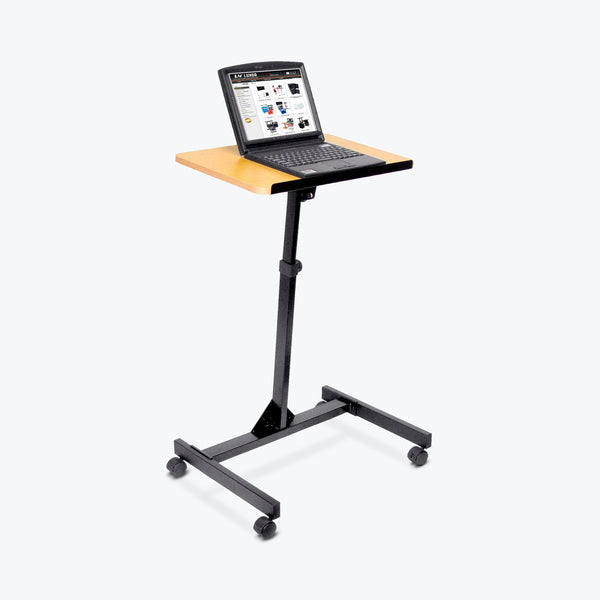 Luxor Adjustable Height Lectern Mobile Presentation Station 19.75"W x 23.25"D x 36.25" to 45"H (Black/Red Oak) - LX9128
