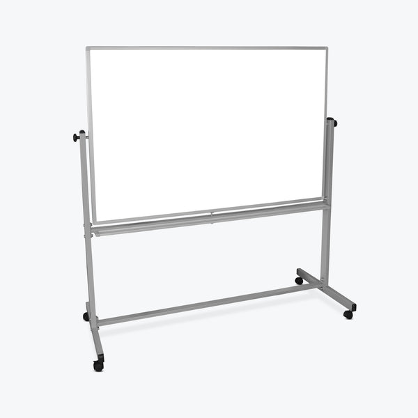 Luxor 60" x 40" Reversible Magnetic Whiteboard 60"W x 23"D x 69"H (Silver/White) - MB6040WW
