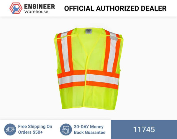 ML Kishigo Class 2 Contrasting Mesh Breakaway Vest 5XLarge (Lime) - 11745