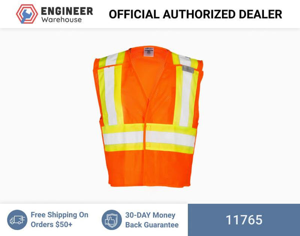ML Kishigo Class 2 Contrasting Mesh Breakaway Vest 5XLarge (Orange) - 11765