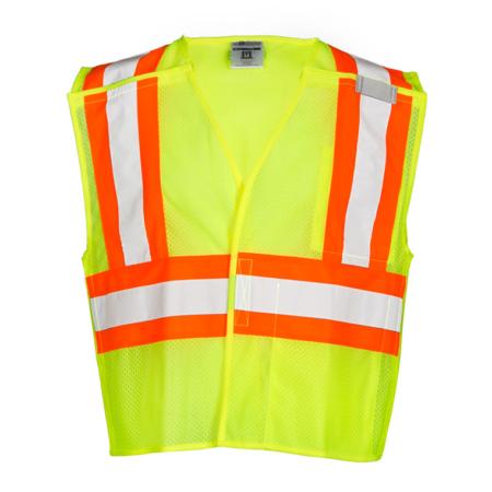 ML Kishigo Class 2 Contrasting Mesh Breakaway Vest XLarge (Lime) - 1174X