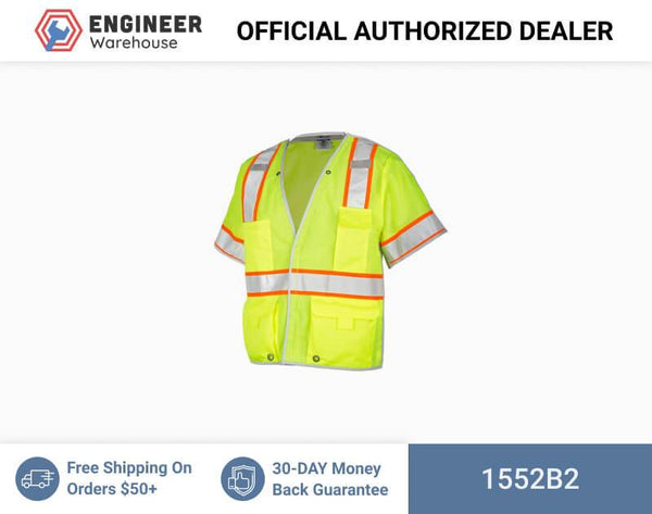 ML Kishigo Breakaway Vests Premium Brilliant Series Breakaway Class 3 Vest - 2XLarge - Lime - 1552B2