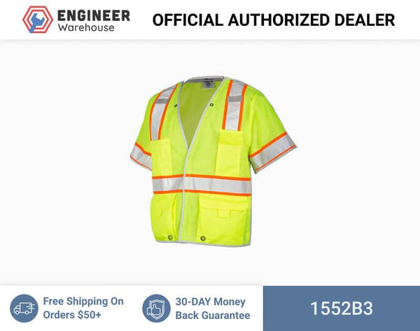 ML Kishigo Breakaway Vests Premium Brilliant Series Breakaway Class 3 Vest - 3XLarge - Lime - 1552B3