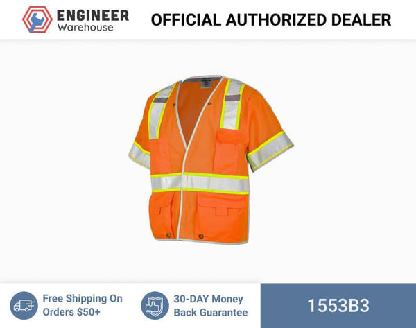 ML Kishigo Breakaway Vests Premium Brilliant Series Breakaway Class 3 Vest - 3XLarge - Orange - 1553B3
