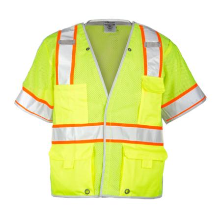 ML Kishigo Breakaway Vests Premium Brilliant Series Breakaway Class 3 Vest - 4XLarge - Lime - 1552B4