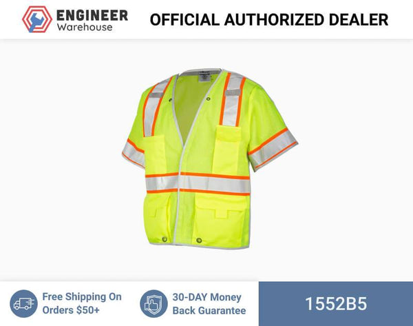 ML Kishigo Breakaway Vests Premium Brilliant Series Breakaway Class 3 Vest - 5XLarge - Lime - 1552B5