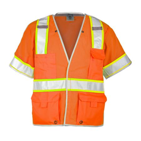 ML Kishigo Breakaway Vests Premium Brilliant Series Breakaway Class 3 Vest - Medium - Orange - 1553BM
