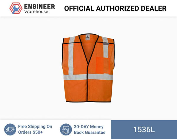 ML Kishigo Breakaway Vests Single Pocket Breakaway Vest- Economy - Large-xLarge - Lime - 1536l