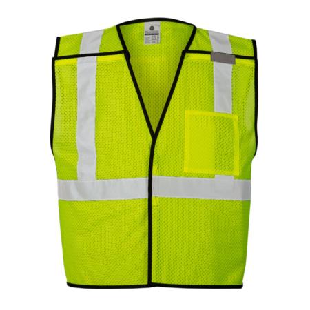 ML Kishigo Breakaway Vests Single Pocket Breakaway Vest- Economy - Small-Medium - Lime - 1535s