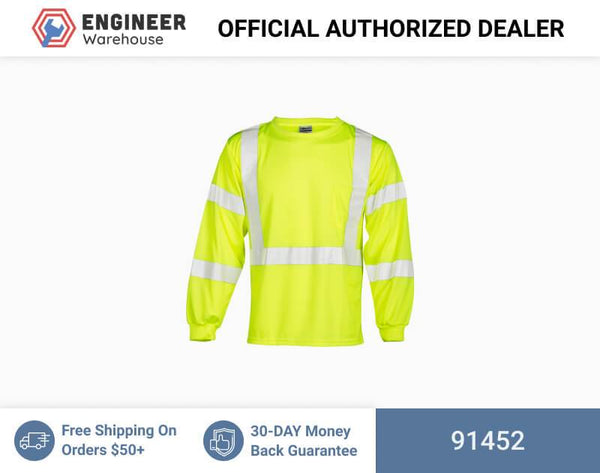 ML Kishigo Class 2 & Class 3 T-Shirts Long Sleeve Class 3 T-Shirt - Economy - 2XLarge - Lime - 91452