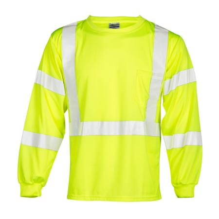 ML Kishigo Class 2 & Class 3 T-Shirts Long Sleeve Class 3 T-Shirt - Economy - 3XLarge - Lime - 91453
