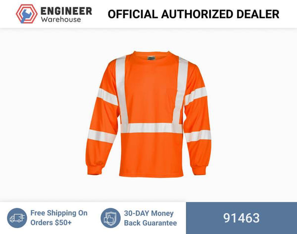 ML Kishigo Class 2 & Class 3 T-Shirts Long Sleeve Class 3 T-Shirt - Economy - 3XLarge - Orange - 91463