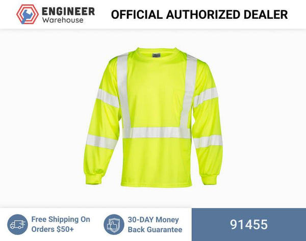 ML Kishigo Class 2 & Class 3 T-Shirts Long Sleeve Class 3 T-Shirt - Economy - 5XLarge - Lime - 91455