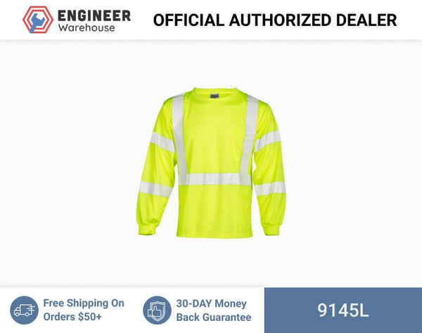 ML Kishigo Class 2 & Class 3 T-Shirts Long Sleeve Class 3 T-Shirt - Economy - Large - Lime - 9145L
