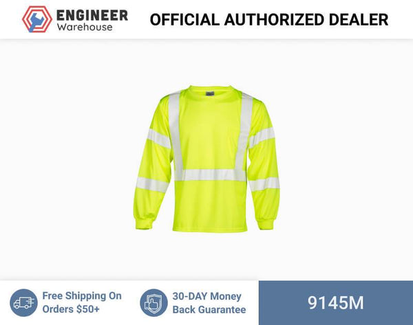 ML Kishigo Class 2 & Class 3 T-Shirts Long Sleeve Class 3 T-Shirt - Economy - Medium - Lime - 9145M