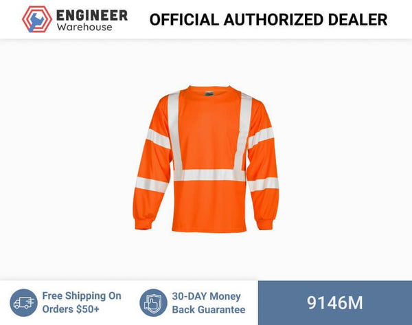 ML Kishigo Class 2 & Class 3 T-Shirts Long Sleeve Class 3 T-Shirt - Economy - Medium - Orange - 9146M