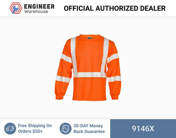 ML Kishigo Class 2 & Class 3 T-Shirts Long Sleeve Class 3 T-Shirt - Economy - XLarge - Orange - 9146X