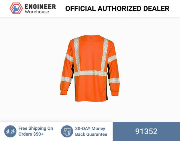 ML Kishigo Class 2 & Class 3 T-Shirts Premium Black Series Long Sleeve T-Shirt - 2XLarge - Orange - 91352