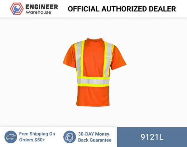 ML Kishigo Class 2 T-Shirts Flat Stitch Panels Class 2 T-Shirt - Large - Orange - 9121L