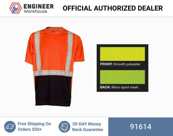 ML Kishigo Class 2 T-Shirts Premium Brilliant Series High Performance Class 2 T-Shirt - 4XLarge - Orange - 91614