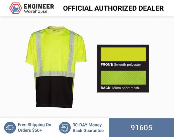 ML Kishigo Class 2 T-Shirts Premium Brilliant Series High Performance Class 2 T-Shirt - 5XLarge - Lime - 91605