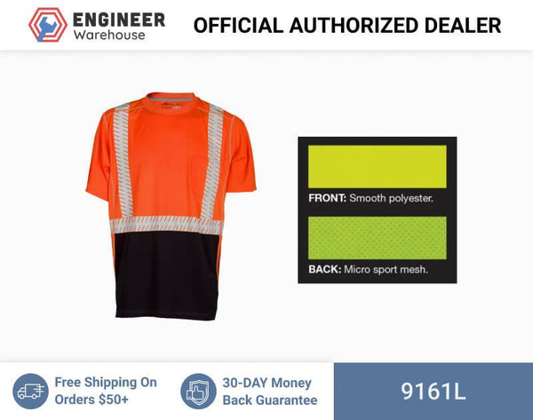 ML Kishigo Class 2 T-Shirts Premium Brilliant Series High Performance Class 2 T-Shirt - Large - Orange - 9161L