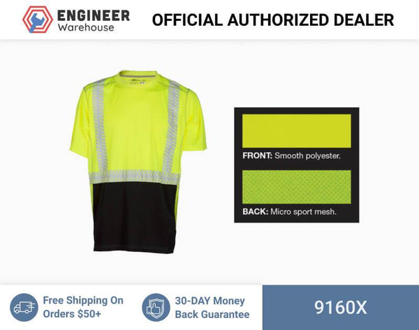 ML Kishigo Class 2 T-Shirts Premium Brilliant Series High Performance Class 2 T-Shirt - XLarge - Lime - 9160X