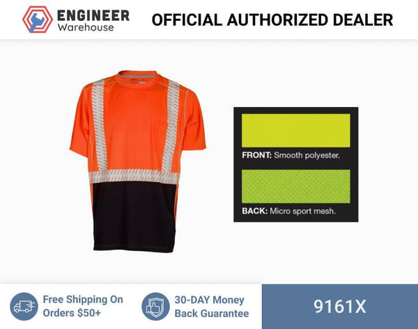 ML Kishigo Class 2 T-Shirts Premium Brilliant Series High Performance Class 2 T-Shirt - XLarge - Orange - 9161X