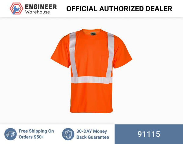 ML Kishigo Class 2 T-Shirts Short Sleeve Class 2 T-Shirt - Economy - 5XLarge - Orange - 91115