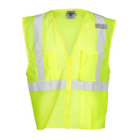 ML Kishigo Class 2 3-Pocket Zipper Mesh Vest 4XLarge (Lime) - 10854