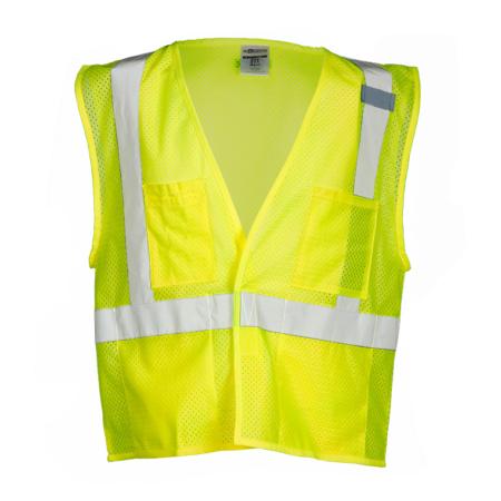 ML Kishigo Class 2 4-Pocket Hook & Loop Mesh Vest Medium (Lime) - 1083M