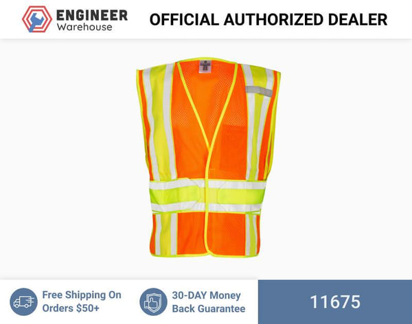 ML Kishigo Class 2 4-Season Adjustable Mesh Vest 5XLarge (Orange) - 11675