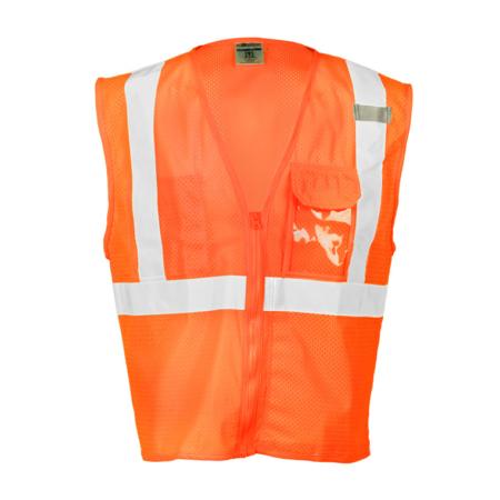 ML Kishigo Class 2 Vests Clear ID Vest - 2XLarge-3XLarge - Orange - 15332