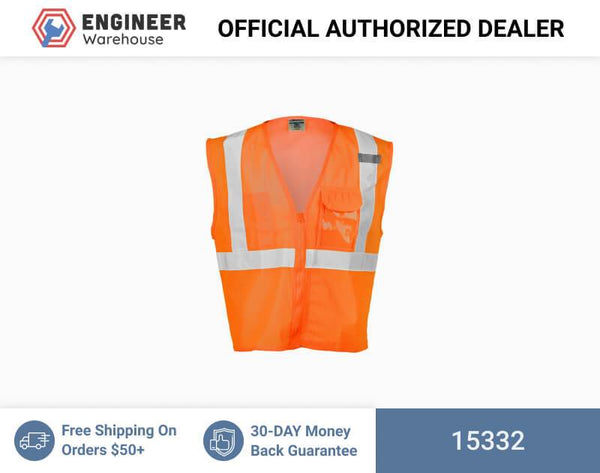 ML Kishigo Class 2 Vests Clear ID Vest - 2XLarge-3XLarge - Orange - 15332