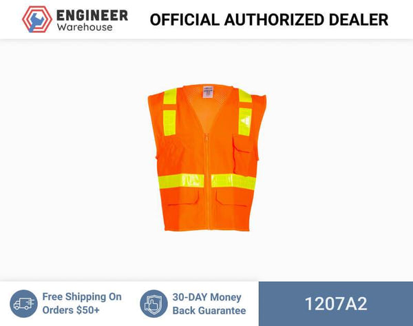 ML Kishigo Class 2 Vests Oralite Solid Front with Mesh Back Vest - 2XLarge - Orange - 1207A2