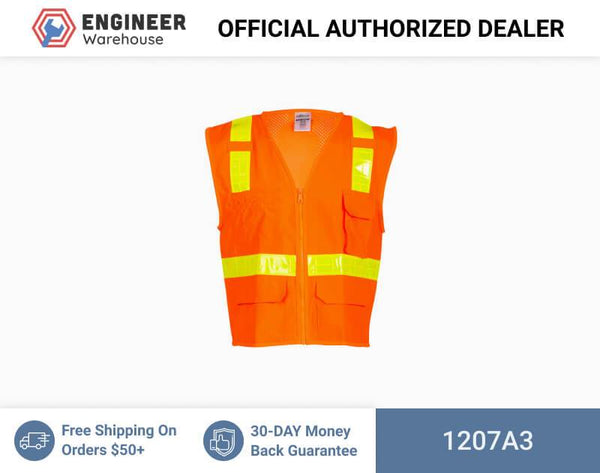 ML Kishigo Class 2 Vests Oralite Solid Front with Mesh Back Vest - 3XLarge - Orange - 1207A3
