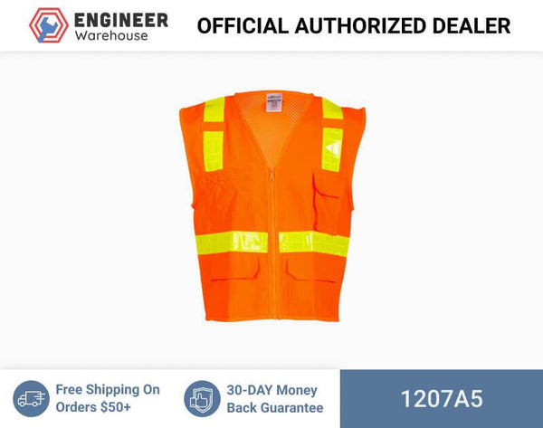 ML Kishigo Class 2 Vests Oralite Solid Front with Mesh Back Vest - 5XLarge - Orange - 1207A5