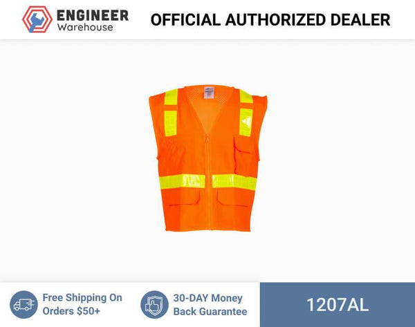 ML Kishigo Class 2 Vests Oralite Solid Front with Mesh Back Vest - Large - Orange - 1207AL