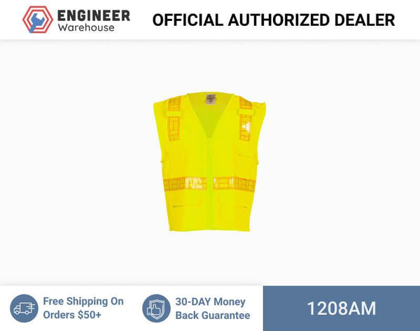 ML Kishigo Class 2 Vests Oralite Solid Front with Mesh Back Vest - Medium - Lime - 1208AM