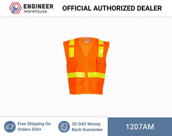 ML Kishigo Class 2 Vests Oralite Solid Front with Mesh Back Vest - Medium - Orange - 1207AM