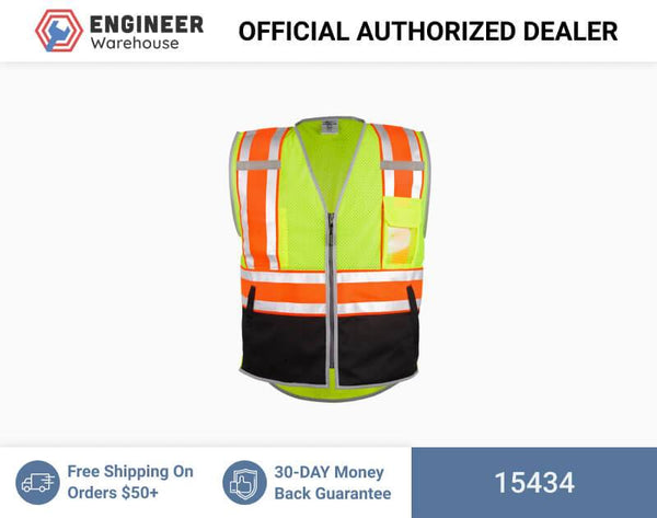 ML Kishigo Class 2 Vests Premium Brilliant Series Ultimate Reflective Vest - 4XLarge - Lime - 15434