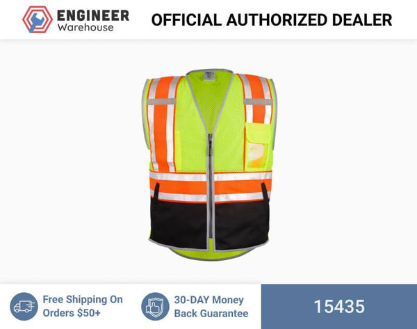 ML Kishigo Class 2 Vests Premium Brilliant Series Ultimate Reflective Vest - 5XLarge - Lime - 15435