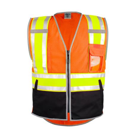 ML Kishigo Class 2 Vests Premium Brilliant Series Ultimate Reflective Vest - Large - Orange - 1544L