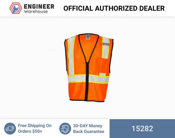 ML Kishigo Class 2 Vests Single Pocket Contrasting Mesh Vest - Economy - 2XLarge-3XLarge - Orange - 15282