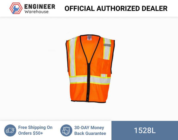 ML Kishigo Class 2 Vests Single Pocket Contrasting Mesh Vest - Economy - Large-XLarge - Orange - 1528L