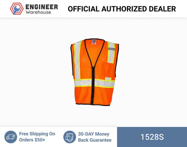 ML Kishigo Class 2 Vests Single Pocket Contrasting Mesh Vest - Economy - Small-Medium - Orange - 1528S