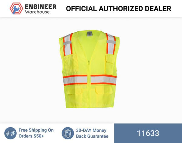 ML Kishigo Class 2 Solid Front w/ Mesh Back Vest 3XLarge (Lime) - 11633