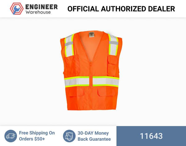 ML Kishigo Class 2 Solid Front w/ Mesh Back Vest 3XLarge (Orange) - 11643